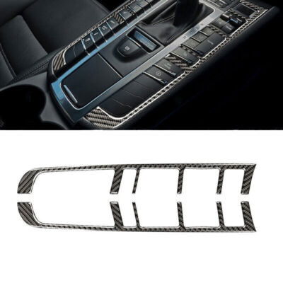 Real Carbon Fiber Car Gear Shift Panel Cover Trim For Porsche Macan 2014-2021