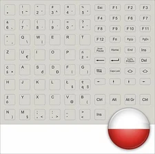 Keyboard Stickers Polish All Keys Grey Keystick Poland Polska