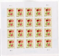 USPS Flowers Peonies Sheet of 20 Stamps - MNH In stock (5899)