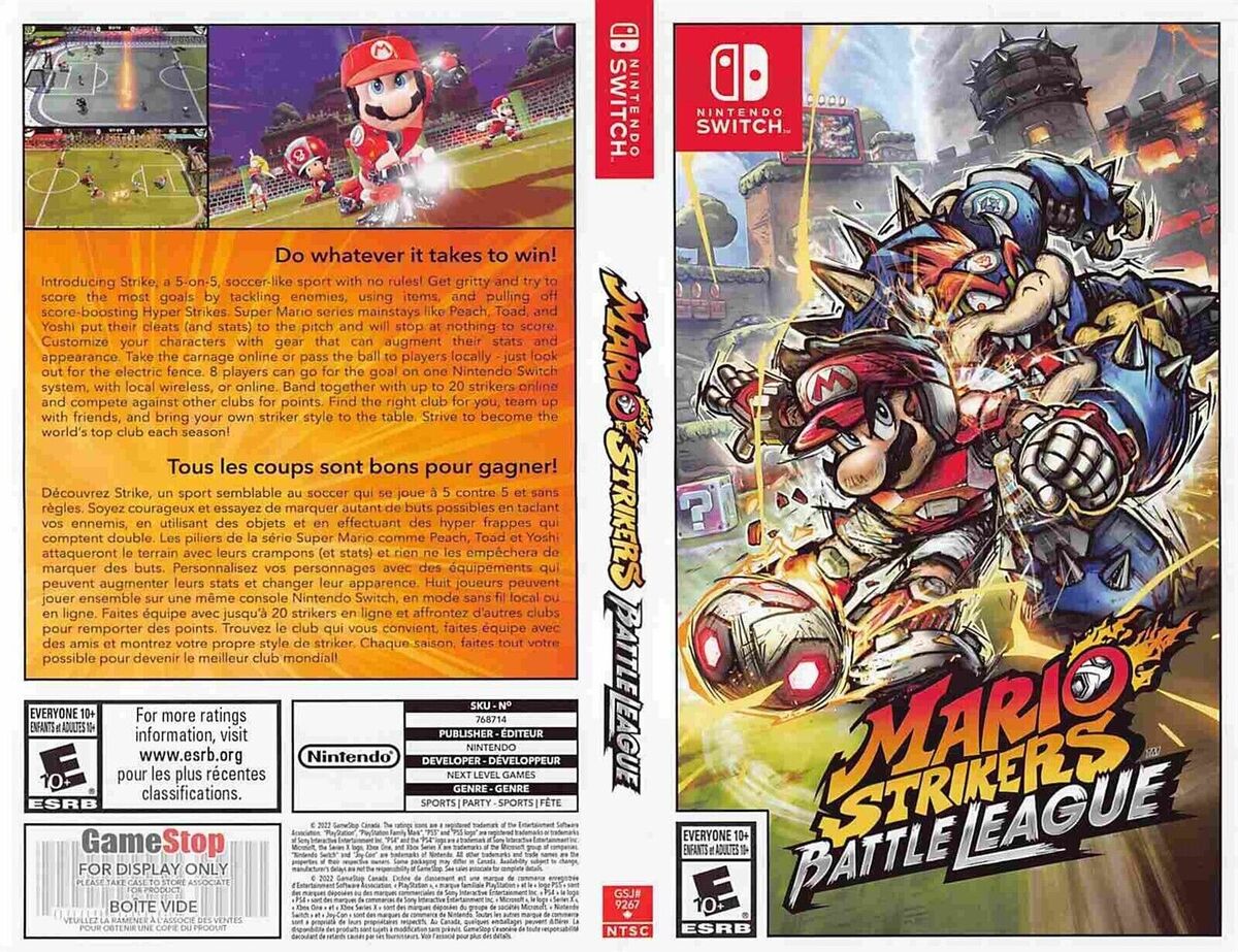 Nintendo Switch MARIO STRIKERS BATTLE LEAGUE store display Nintendo Switch MARIO STRIKERS BATTLE LEAGUE store display
