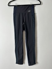 New Balance Women Black Blue Cropped Capri Leggings