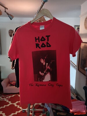 Vintage Hot Rod Kuwana City Tapes Funny Band T-shirt Size S Rock Records