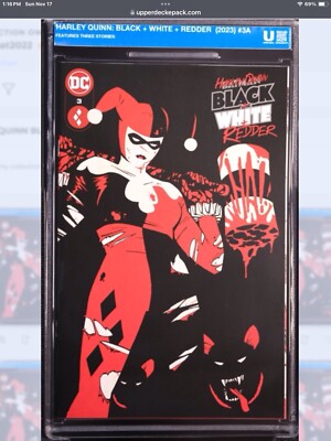 HARLEY QUINN BLACK WHITE REDDER #3A Of 6 CLIFF CHIANG Uncirculated Soft Slab CF