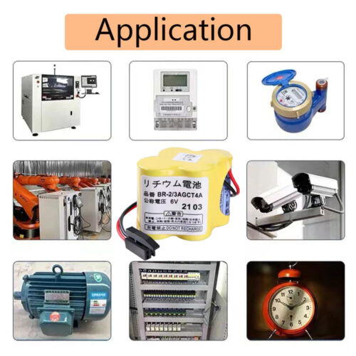 1pcs BR-2/3AGCT4A BR2/3AG BR2/3AGCT4A Batteria per FANUC A98L-0031-0025 con spina US - Foto 8 di 8