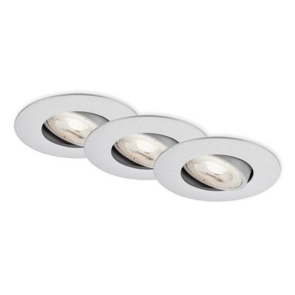 Briloner Led Einbauleuchten 3Er-Set Chrom-Matt 3Xled-Platine 4,9W-image
