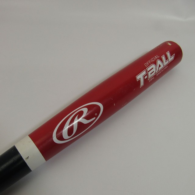 Rawlings Official TBall Baseball Bat Wooden Black & Red ESBH2 Wood 25