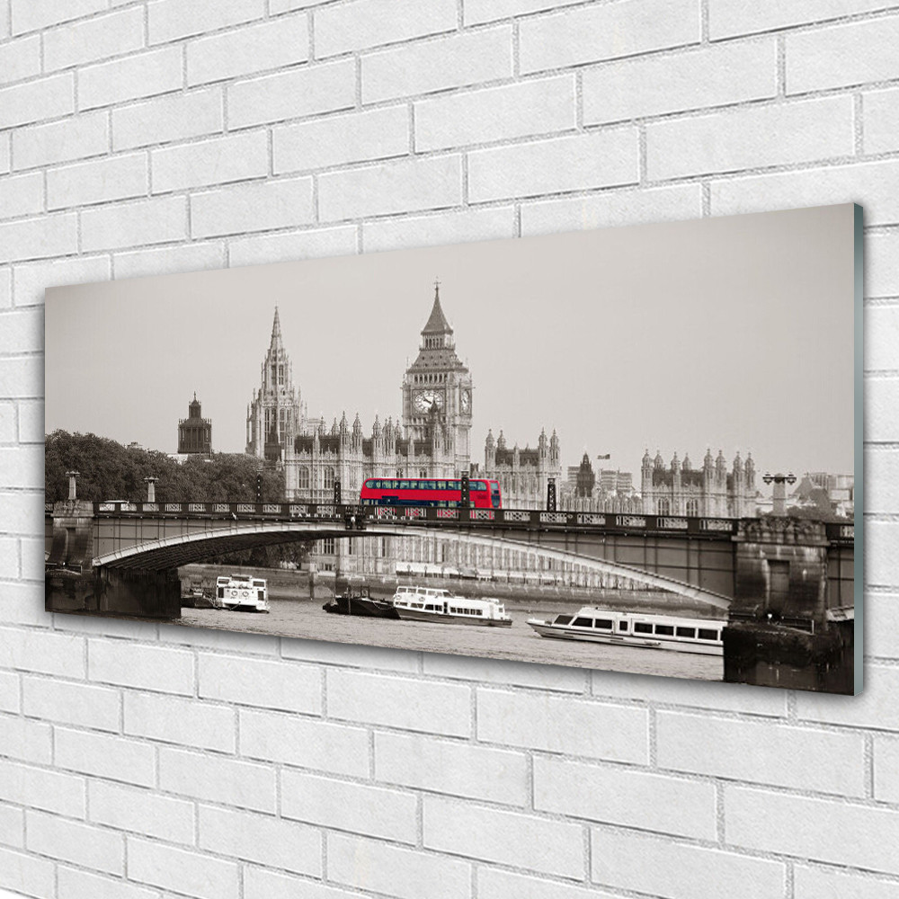 Impression sous verre Tulup 125x50 d'art moderne au design panorama urbain