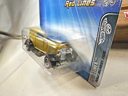 2005 Hot Wheels #97 Red Lines 2/5 FORD DELIVERY 1932 Gold w/RLChrome5Sp Thailand - Picture 4 of 5