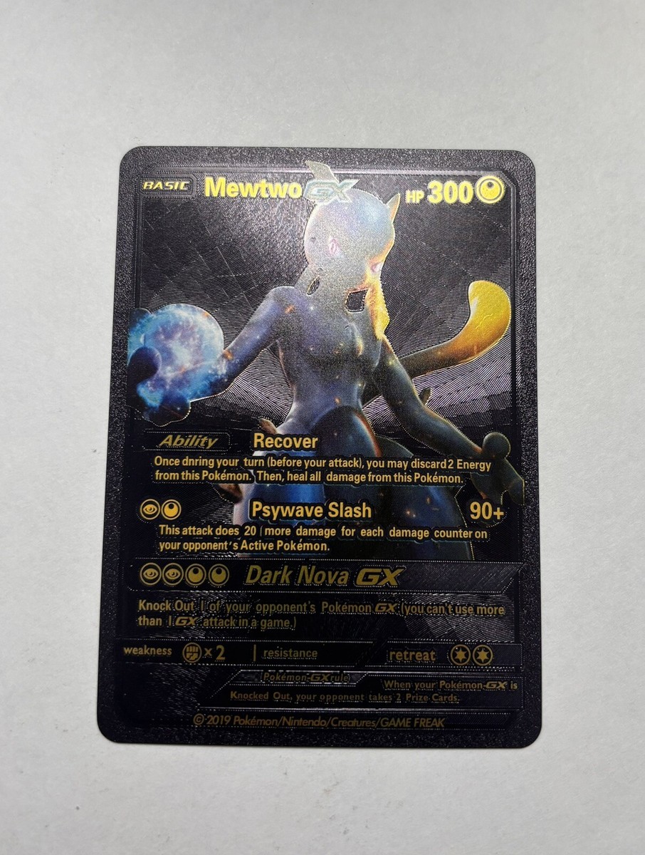 Mewtwo GX Black Foil Fan Art Display Card Dark Nova 300 HP