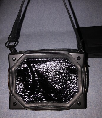 Alexander Wang ''Jade'' Box Lambskin Patent Clutch Handbag Jade - Holographic $675