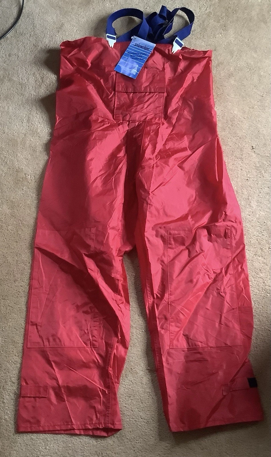 Boat US Shipwright Sailing Bib Pants Mens XL Red Waterproof Trousers Crab USA