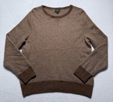 J.Crew 100 Cashmere Crewneck Sweater Mens Size Large Brown Fitted