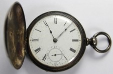 1884 Waltham Broadway 18s 7j Coin Silver Hunter KW Pocket Watch - Parts/Repair