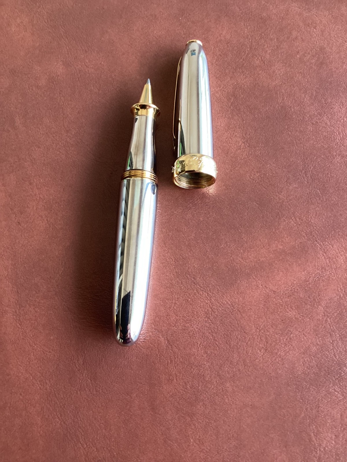 Rare Jean Pierre Lepine "Winston" rollerball pen in polished metal