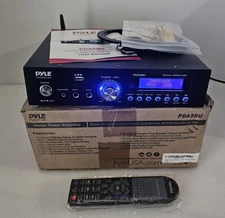 NEW Pyle PDA5BU 200W Bluetooth Stereo Amplifier AM-FM USB Mic Aux 