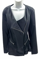 16 Lane Bryant Black Jacket Satin Ruffle Care...