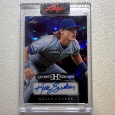 Leaf Sports Heroes Kelly Gruber Autographed Serial Numbered Baseball Card 1/1