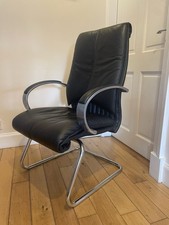 Black Quality Leather Executive Office Chair with Chrome Cantilever Frame