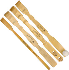 4 Piece Set Traditional Back Scratcher Shoe Horn and Body Relaxation Massager Se