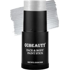 CCbeauty Silver Face Paint Stick Metallic SFX Makeup Kit Full Coverage Skin Safe
