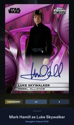 Luke Skywalker Signature Magenta 10cc - Star Wars Card Trader Smugglers Outpost