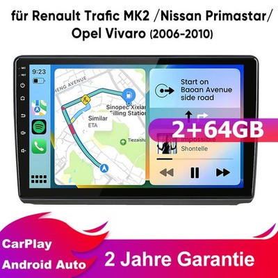 DAB+ Android 15 Autoradio CarPlay GPS für Renault Trafic MK2 OPEL Vivaro A 2+64G