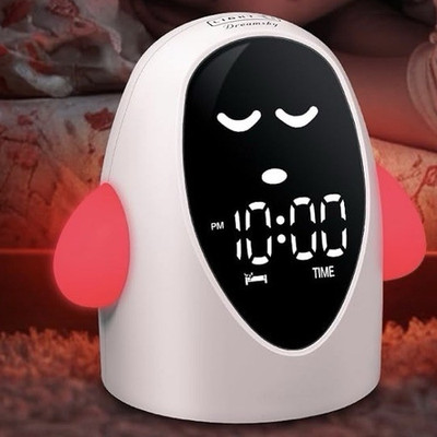 Dreamsky Kids Robot Digital Alarm Clock, Dimmer, 12/24 Hour Display, White