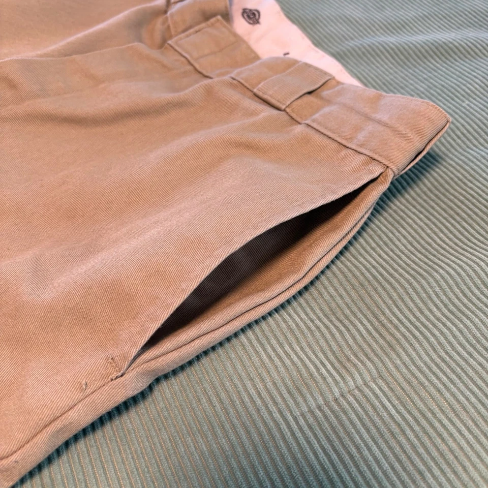 Pantalones de trabajo Dickies holgados caqui doble rodilla algodón mezcla poliéster talla 30x32 Foto 2 de 4