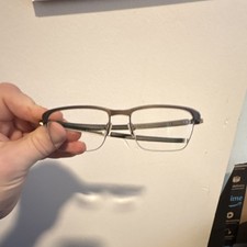 Oakley Black Metal Half Rim Eyeglass Frames for Men