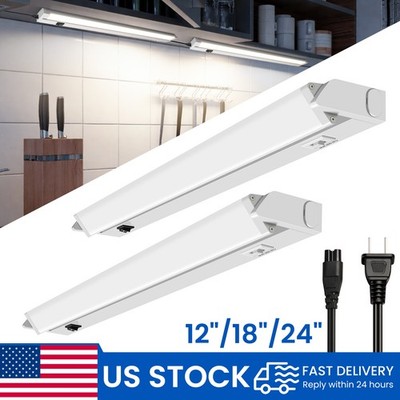2x LED Under Cabinet Light 3CCT Rotatable Kitchen Closet Lights 12/18/22/24 Inch