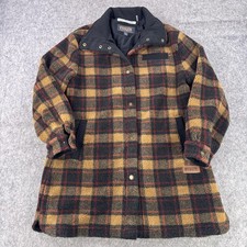 Pendleton Coat Mens XL Brown Plaid Fleece Lined Snap Parka Outdoor Warm Winter