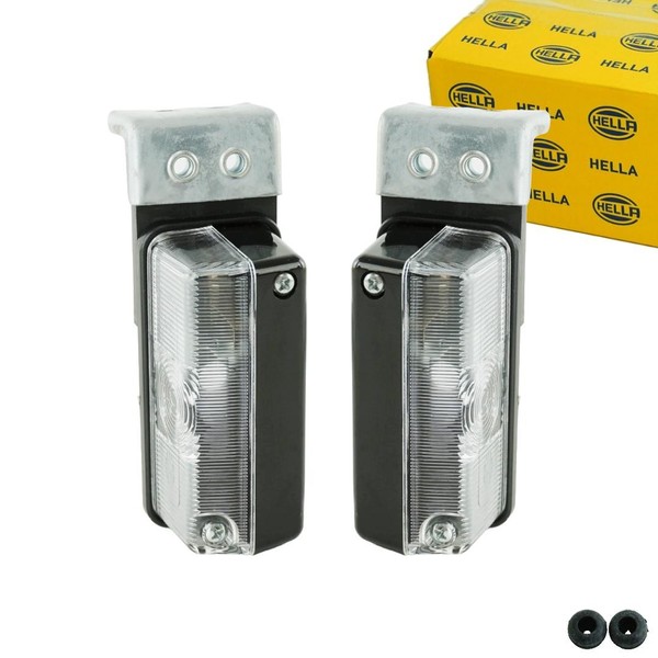 2X Umrissleuchte 12V 24V Begrenzungsleuchte Positionsleuchte Weiß AnhäNger Hella-image