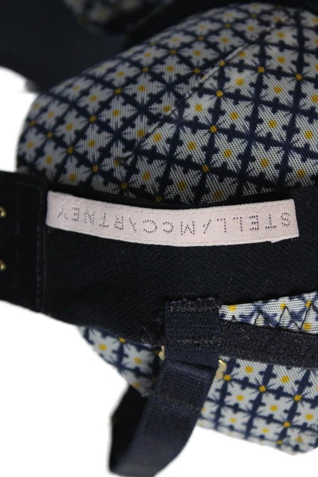 Sujetador Stella McCartney Mujer Acolchado Estampado Diamante Malla Demi Azul Blanco Talla 32A Foto 4 de 4