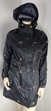 Joules Golightly Waterproof Packaway Dog Print Mid Length Raincoat Women  s US 6