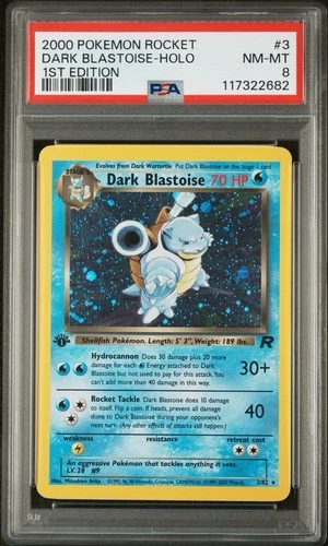 2000 Pokemon Rocket Dark Blastoise Holo #3 1st Edition PSA 8