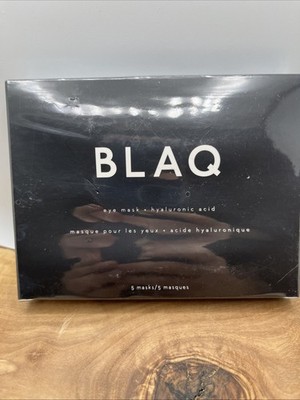 BLAQ Eye Mask Hyaluronic Acid De-puff Detox Activated Charcoal 5 masks 2020