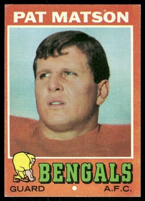 1971 Topps Pat Matson Rookie #72 Cincinnati Bengals