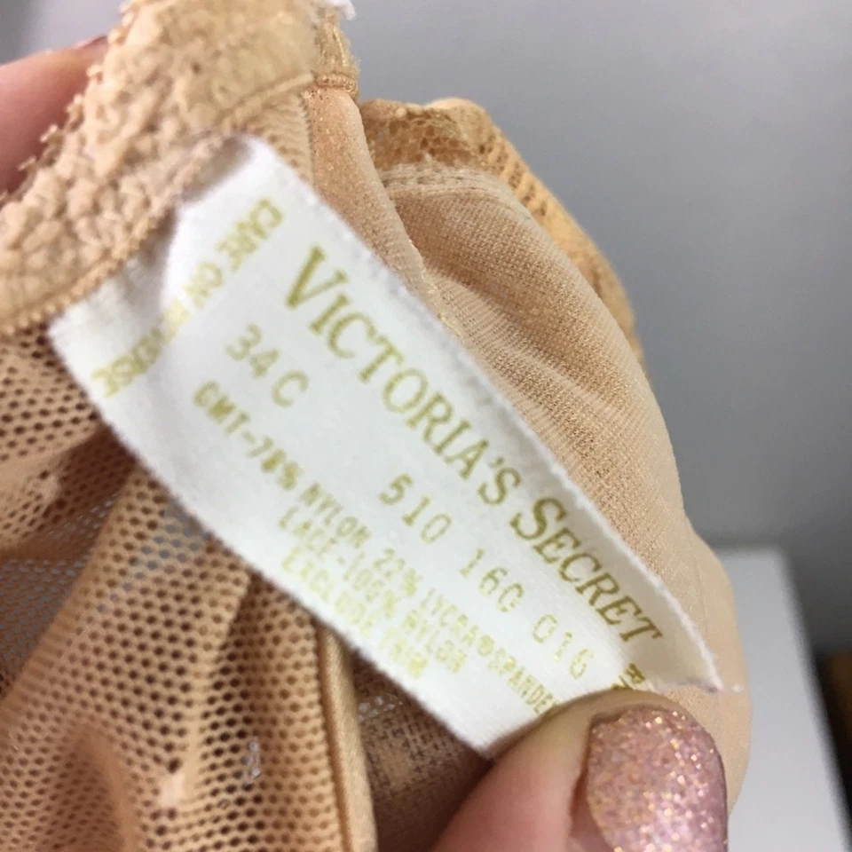 Sujetador Victoria’s Secret VS De Colección Etiqueta Dorada Dorado Tostado Encaje 34C Foto 4 de 4