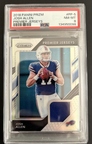 2018 Panini Prizm - Prizm Premier Jerseys Josh Allen #PP-5 (MEM, RC) PSA 8