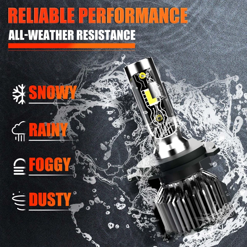 For Toyota Camry 1983-1998 1999 2x LED Headlight Bulb Combo High/Low Beam 6500K - Изображение 4 из 4