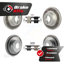 Front Rear Semi-Metallic Pad Coated Disc Brake Rotors Kit For 2014-2018 BMW 328d