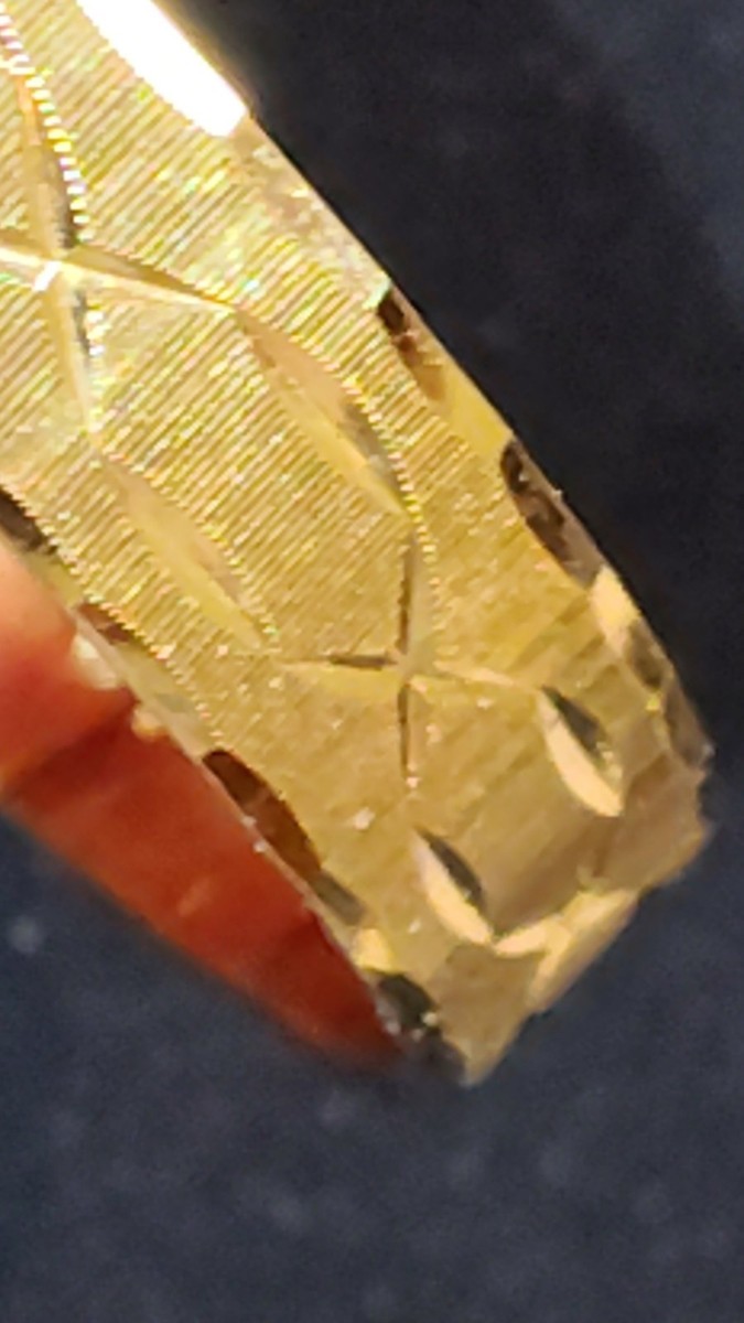 VTG Monet Bracelet Etched Design Bangle Gold tone 3/8