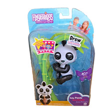 NEW Fingerlings Glitter BABY PANDA DREW White  Black Interactive WowWee 3564