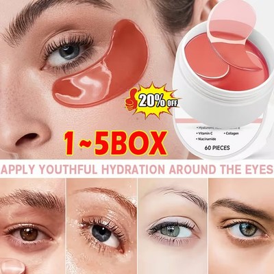 60PCS 5-In-1 Collagen Eye Patches Anti Aging ,Wrinkles Dark Circles Eye Bags 