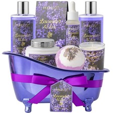Birthday Gifts for Women, Luxury Home Spa Kit, 8pcs Lavender Lilac Bath Gif...