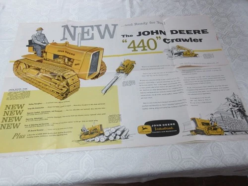 RARE John Deere 440 Industrial Crawler Sales Sheet (Poster 22"x33")