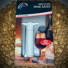 Vacuum Wine Saver VacuVin White Pump and 2 Stoppers