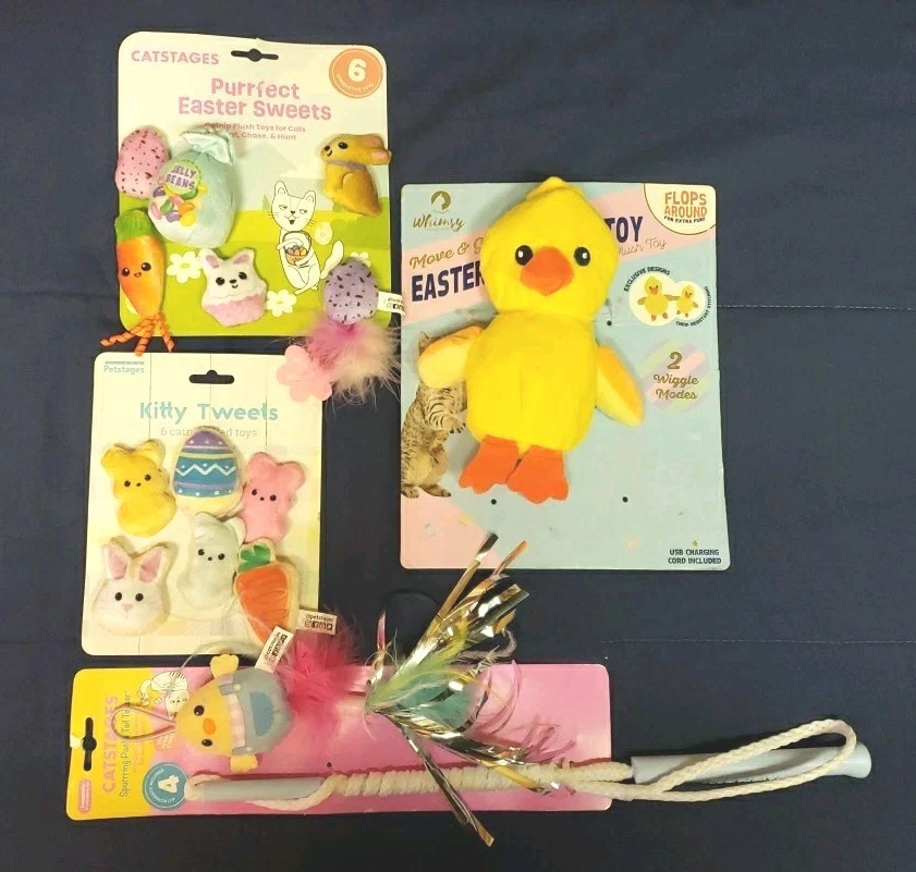 Catstages Holiday Cat Candy Catnip Plush Toys Bundle USB Mechanical Duck