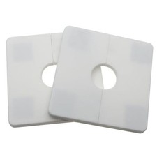 2PCS Wall Split Flange 0.87inch/22mm Square Shaped Escutcheon Plate Wall White