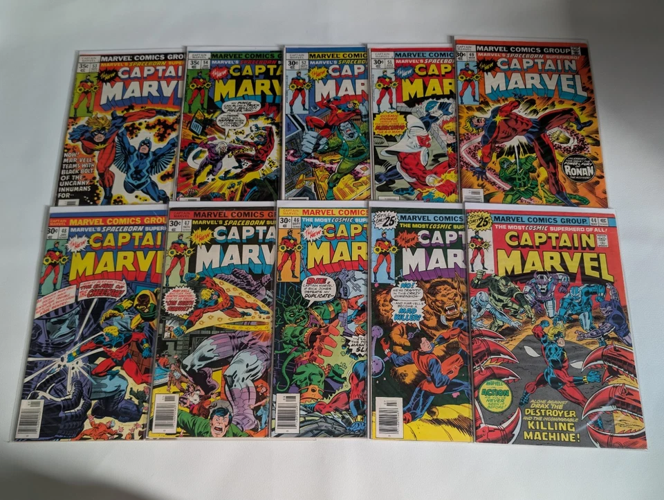 Capitana Marvel (1968 1ª Serie) Lote de 25 números 25, 39-49, 51-62, Drax, Nitro Foto 3 de 4